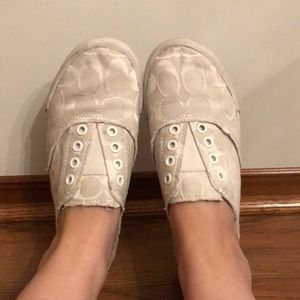 Katie white coach slip on sneakers